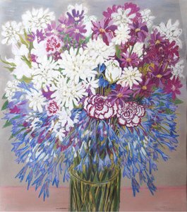 Agapanthus, Chrysanten en Anjers, 2012, Gouache